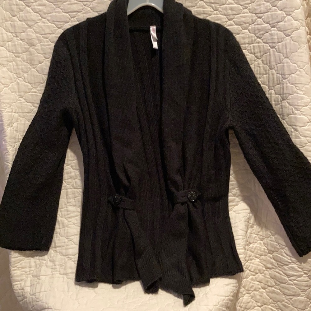 Xhilaration black long sleeve shawl collar cardigan